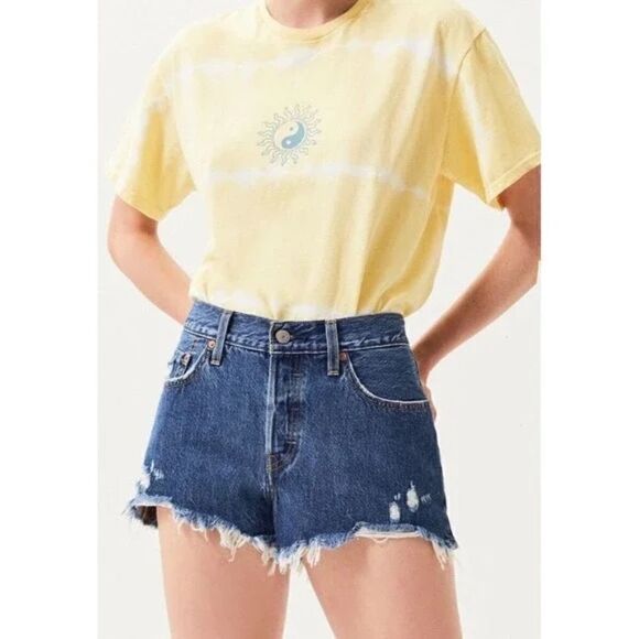 LEVI'S | 501 High Rise Cutoff Shorts in Sansome Stonewash K339 - Picture 1 of 12